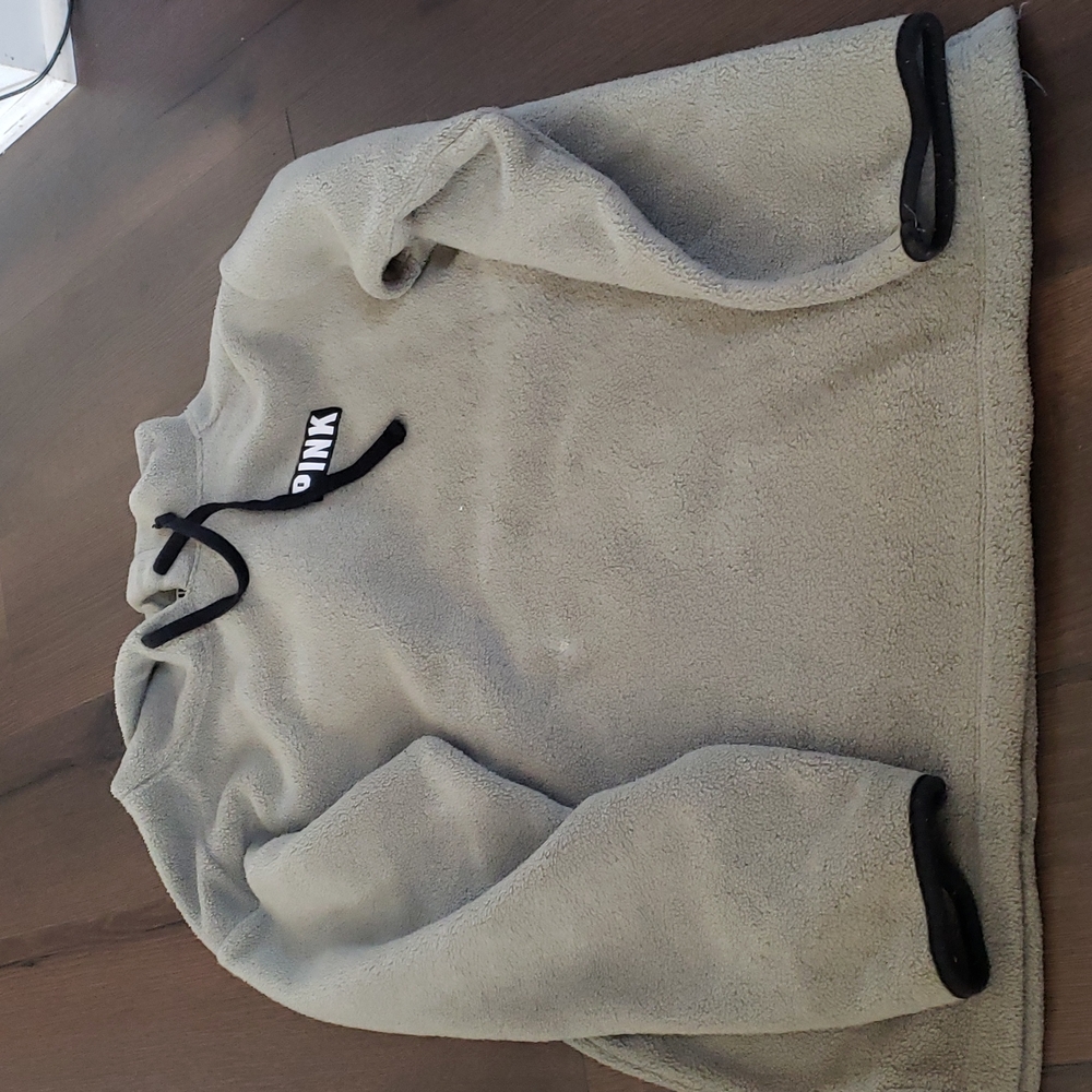 Over side olive green victorias secret pink hoodie
